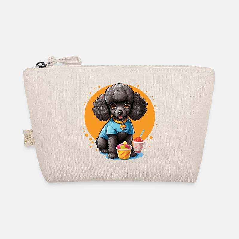 Schwarzer Pudel beim Dessert Bio-Täschchen