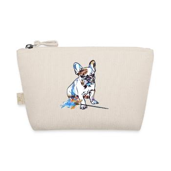 Farbige Bulldog Watercolor - Bio-Täschchen - Natur - Vorne