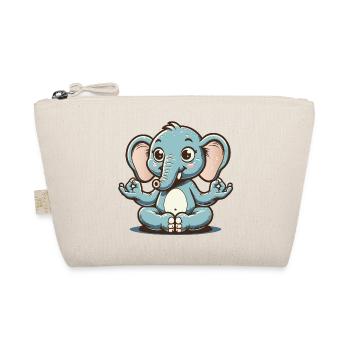 Éléphant bleu mignon faisant du yoga - Trousse biologique - nature - Devant