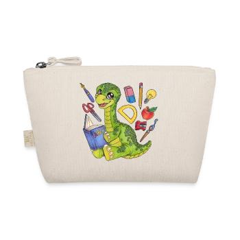 Dinosaurier Dino Langhals Saurier mit Zuckertüte - Bio-Täschchen - Natur - Vorne