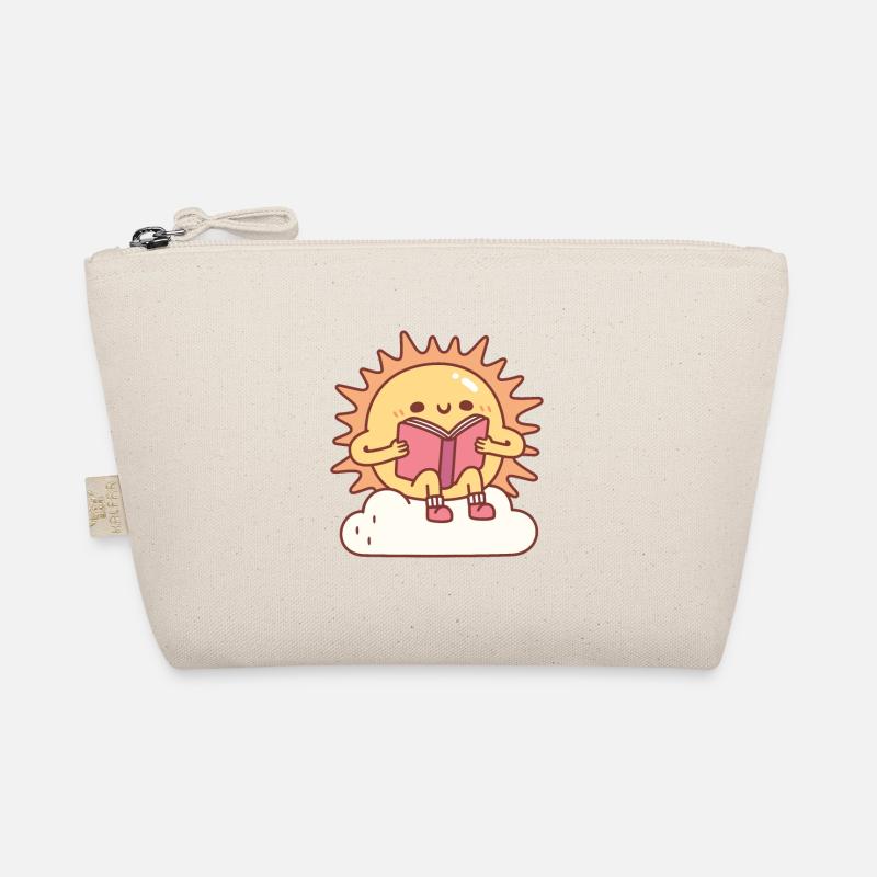 Cute Sun Reading A Book On A Cloud Organic Pouch