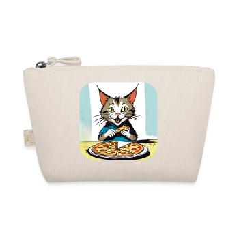 Katze loves Pizza - Bio-Täschchen - Natur - Vorne