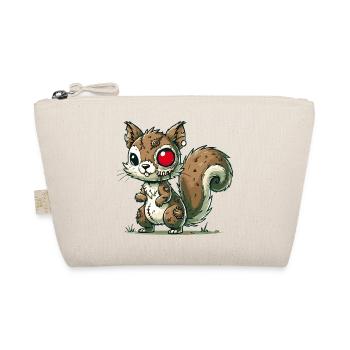 creepy zombie squirrel for halloween fun - Organic Pouch - nature - Front