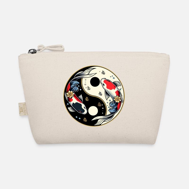 Yin-Yang-Koi-Fisch-Design - Bio-Täschchen - Natur