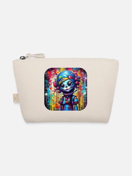 Coole Gothic Girl Puppe - Bio-Täschchen - Natur