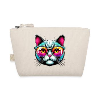 Kater mit Sonnenbrille - Bio-Täschchen - Natur - Vorne