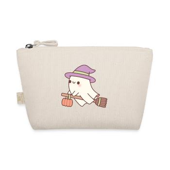 Mignonne sorcière fantôme sur balai volant - Trousse biologique - nature - Devant