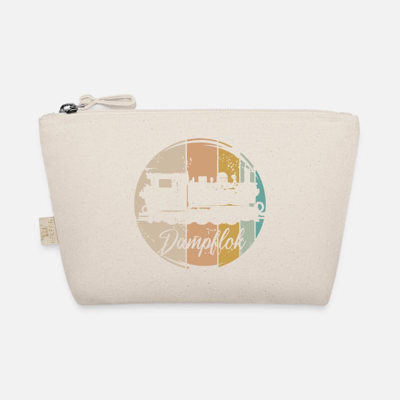 retro Dampflok Eisenbahn alte Lok vintage Symbol - Bio-Täschchen - Natur
