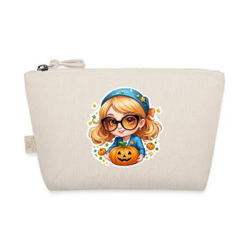 Pumpkin Girl for Halloween - Organic Pouch - nature - Front