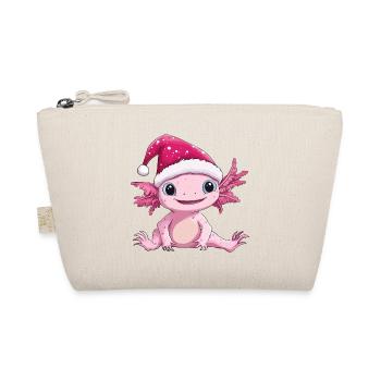 Axolotl Weihnachten Süß Niedlich Weihnachtlich - Bio-Täschchen - Natur - Vorne