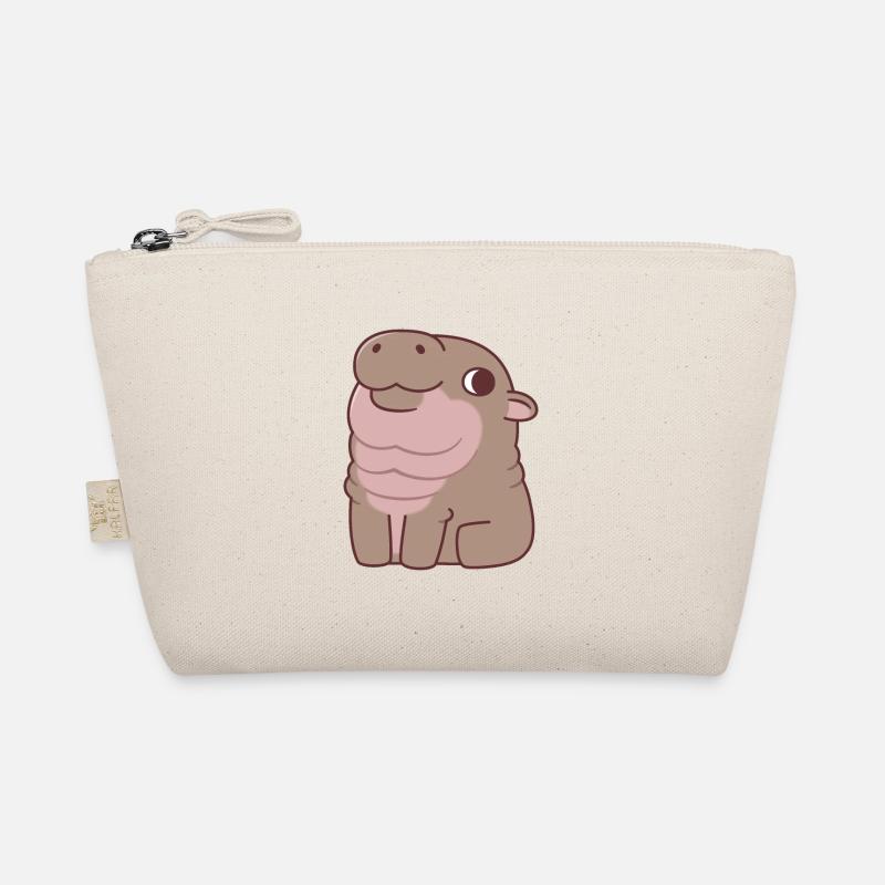 Cute Seated Pygmy Hippo Organic Pouch