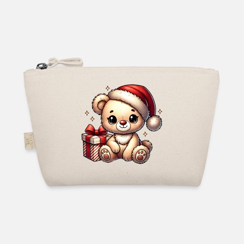 Teddy bear with gift – heartwarming motif Organic Pouch