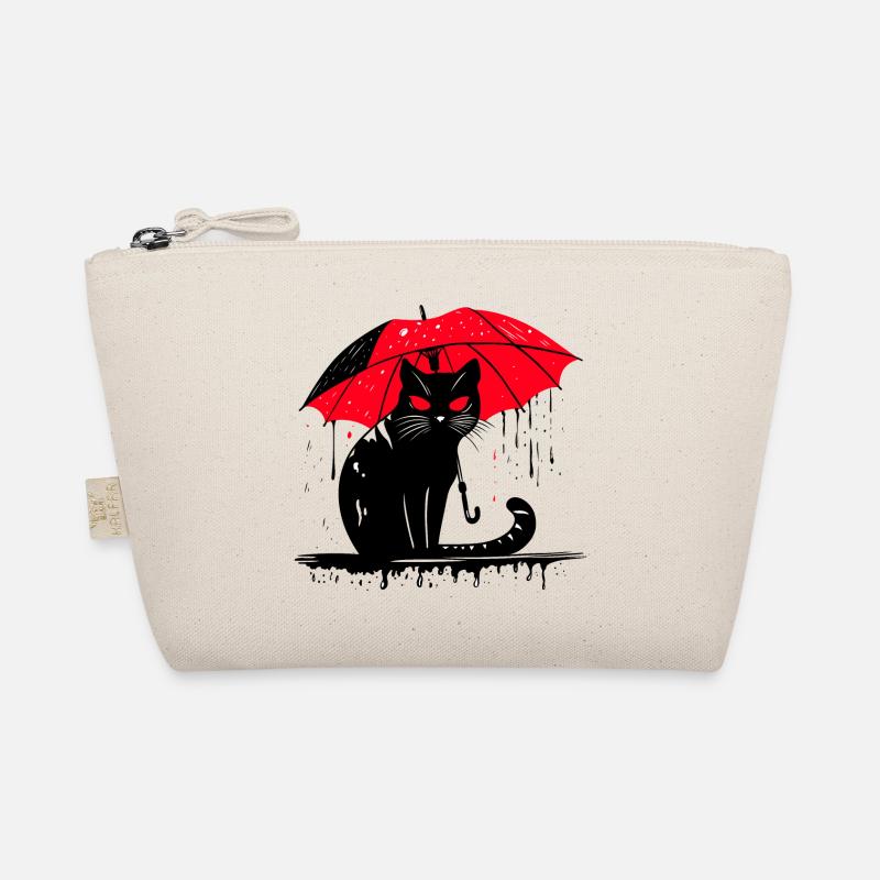 Cat with umbrella – bad weather Organic Pouch