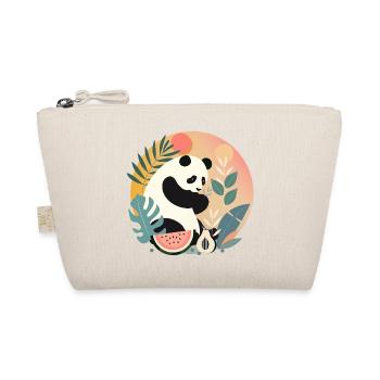 Panda with exotic plants and fruits - Organic Pouch - nature - Front