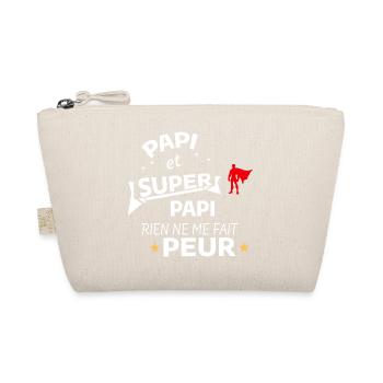 Superheld Humor Vaterschaft Geschenk - Bio-Täschchen - Natur - Vorne
