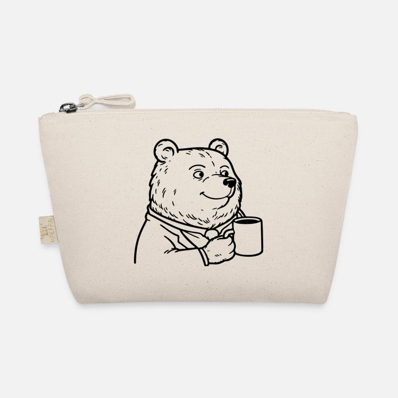 Bär mit Kaffeetasse - Bär mit Tasse Kaffee Bio-Täschchen