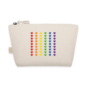 Rainbow Flag Hearts - Organic Pouch - nature - Front