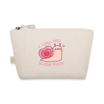 Cute Snail With Heart Shaped Shell I Love You Slow - Organic Pouch - nature - Front