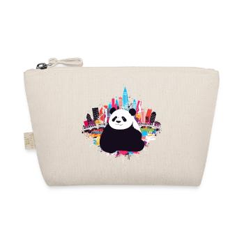 Urbane Panda Skyline Illustration - Bio-Täschchen - Natur - Vorne
