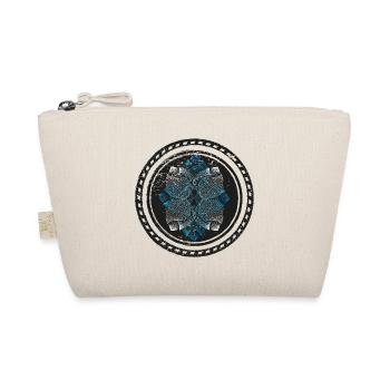 Yoga Geometric Flower: Linocut Mandala - Organic Pouch - nature - Front