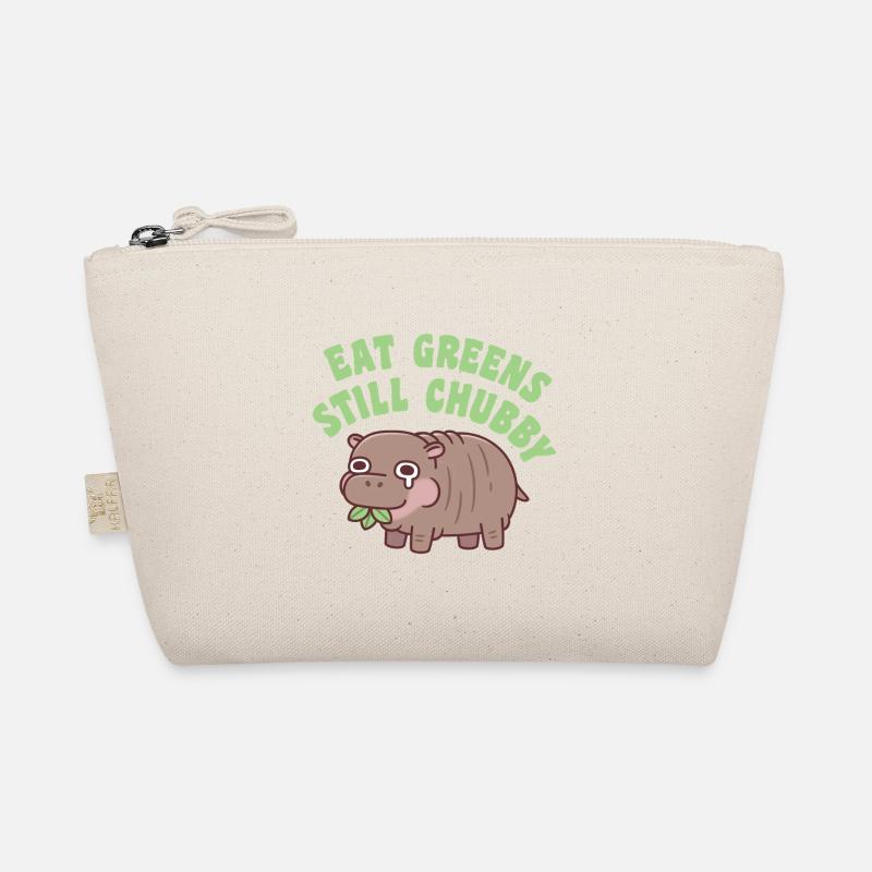 Sad Hippo Eat Greens Still Chubby Funny Diet Organic Pouch