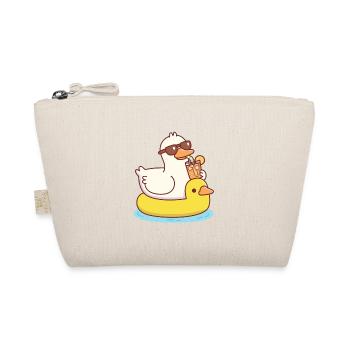 Funny Duck With Sunglasses On Ducky Pool Float - Organic Pouch - nature - Front