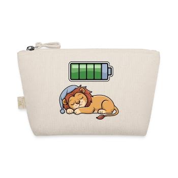 Lion Sleeping Recharging Night Bedtime - Bio-Täschchen - Natur - Vorne
