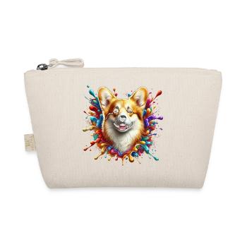 Cute Welsh Corgi with colorful splashes of color - Organic Pouch - nature - Front