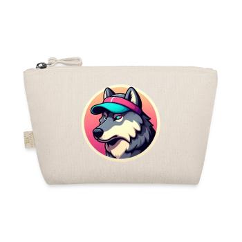 Ein Wolf mit Tennis Mütze in Pastell - Bio-Täschchen - Natur - Vorne