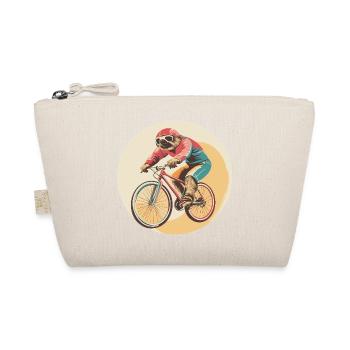 Sportliches Faultier – Lustiges Radfahrer-Design - Bio-Täschchen - Natur - Vorne
