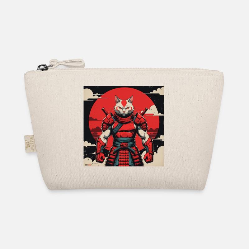 Samurai Cat Warrior Organic Pouch