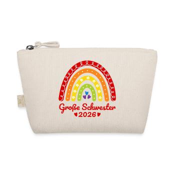 Große Schwester 2026 Regenbogen - Bio-Täschchen - Natur - Vorne