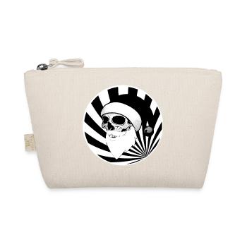 Skull Santa Claus Christmas Black White - Organic Pouch - nature - Front