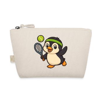 Süßer Pinguin Tennis Spieler Cartoon Freude Sport - Bio-Täschchen - Natur - Vorne