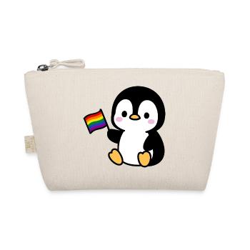 Penguin with rainbow flag - Organic Pouch - nature - Front