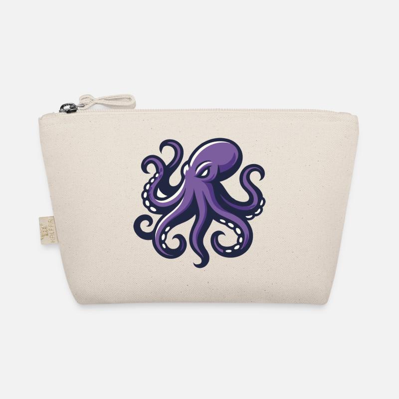 Oktopus lila Künstler - Bio-Täschchen - Natur