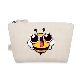 Euphoric Bee Meme Cartoon Face Joy - Organic Pouch - nature - Front