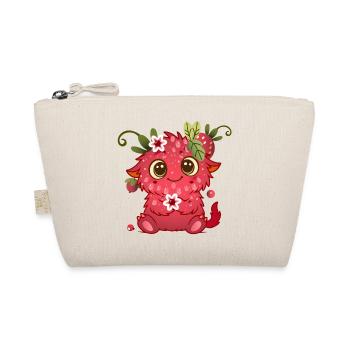 Cute monster in raspberry design - Organic Pouch - nature - Front