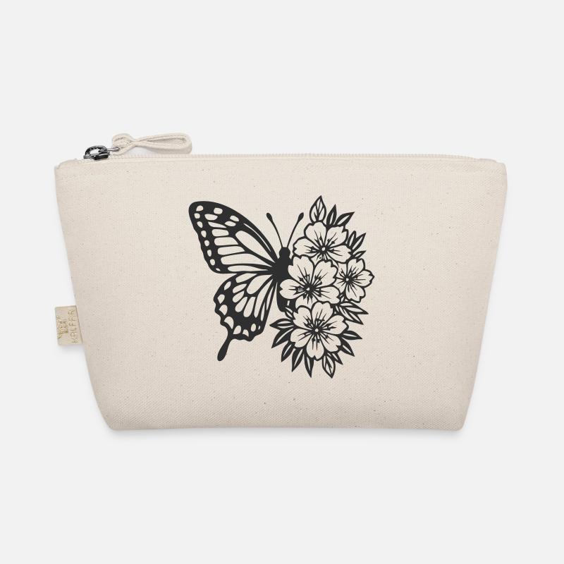 Elegant Butterfly and Floral Composition Organic Pouch