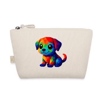 WPAP Kawaii Polygon Style Animals Baby Dogs Puppy - Organic Pouch - nature - Front