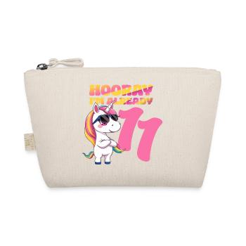 11 Jahre Mädchen Geburtstag Einhorn Motto Unicorn - Bio-Täschchen - Natur - Vorne