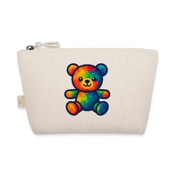 WPAP Polygon Kawaii Style Baby Teddy Bear - Organic Pouch - nature - Front