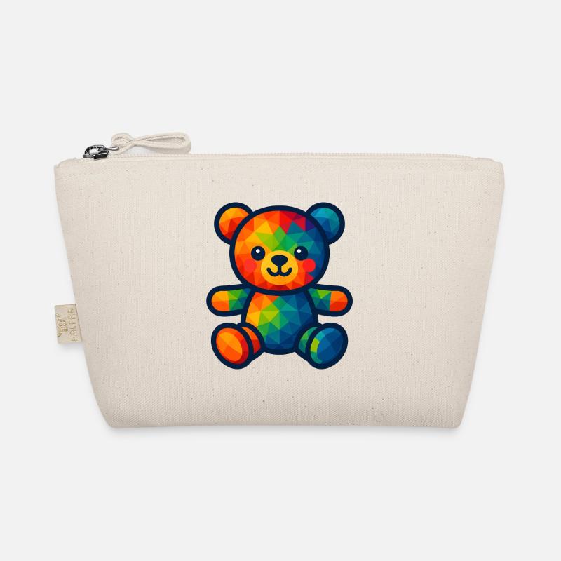 WPAP Polygon Kawaii Style Baby Teddy Bear Organic Pouch