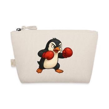 Cooler Pinguin Boxer Cartoon Kickboxer Kampfsport - Bio-Täschchen - Natur - Vorne