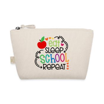 Eat, Sleep, School, Repeat – Design - Organic Pouch - nature - Front