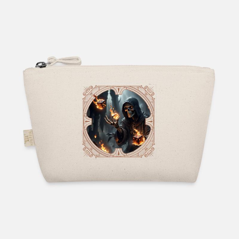 Skeleton Dice Magic and Fire Organic Pouch