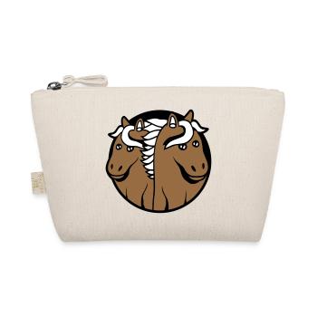 2 Horses Man Woman Lovers Friends Love Team - Organic Pouch - nature - Front