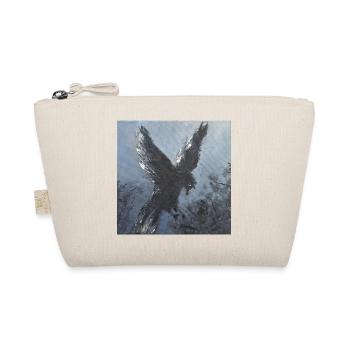 Majestic Black Bird Rvaen Wisdom in Flight - Organic Pouch - nature - Front