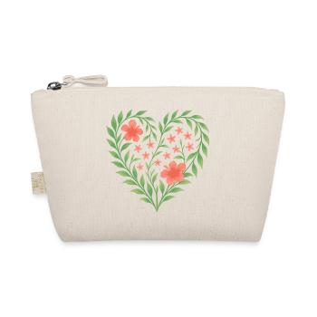 Coeur de fleur avec de délicates fleurs rouges - Trousse biologique - nature - Devant