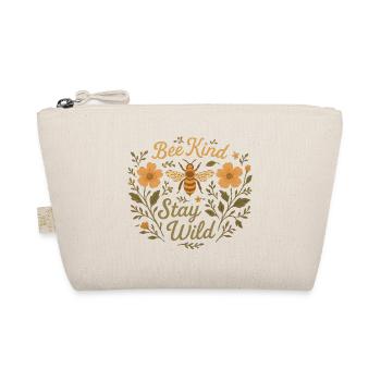 Bienenkind Bleib wild Illustration, Boho Cottagecore - Bio-Täschchen - Natur - Vorne
